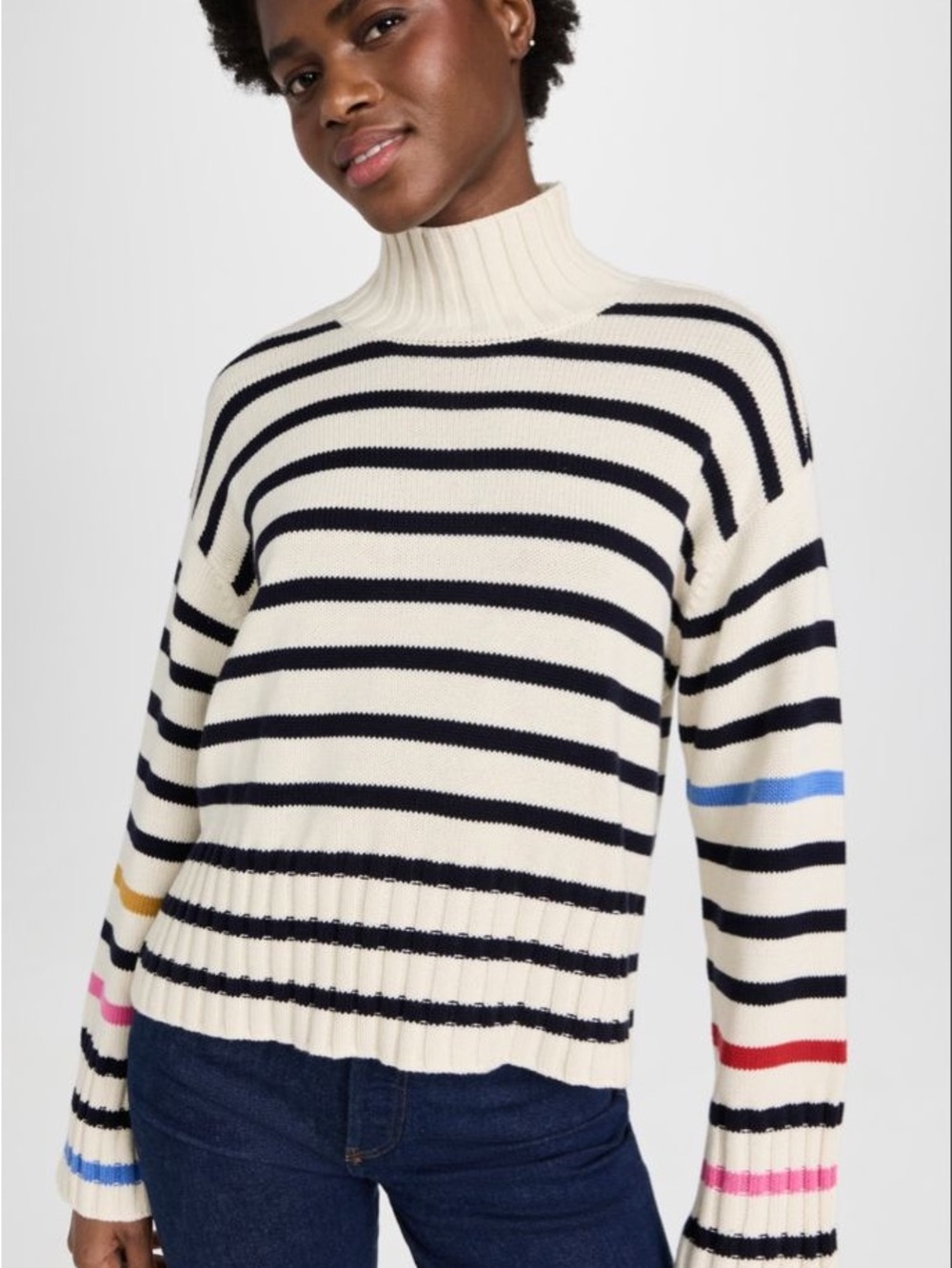 Kerri Rosenthal Striped Turtleneck Sweater
